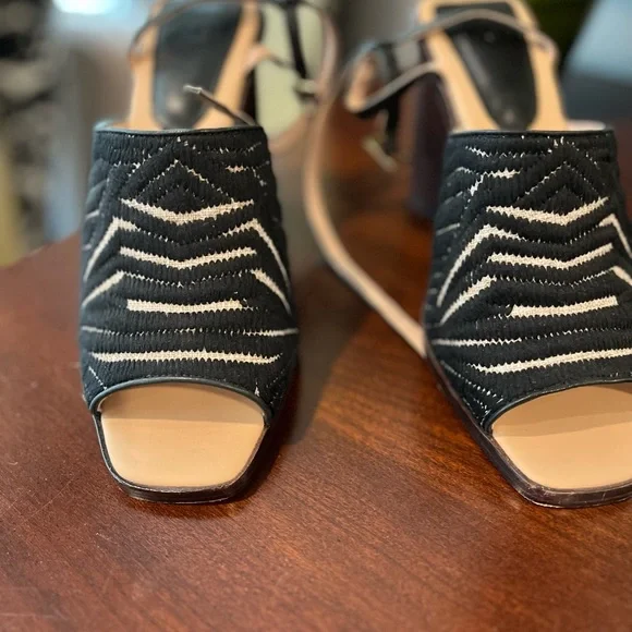 AD & Daughters Block Wooden Heel Haddix Square Toe Dress Sandals Black 9.5 NEW - Picture 11 of 11